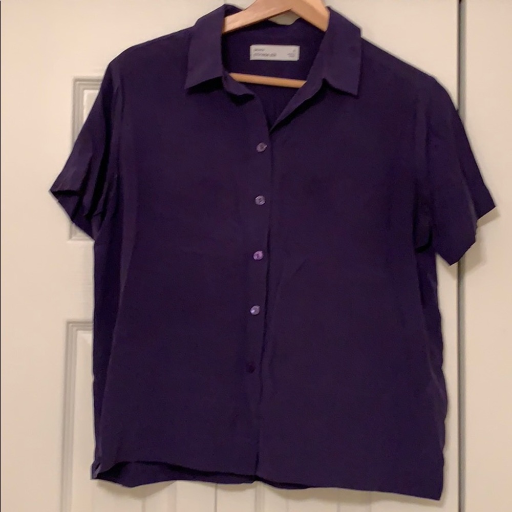 Grana Square Silk Button Down, Size Small